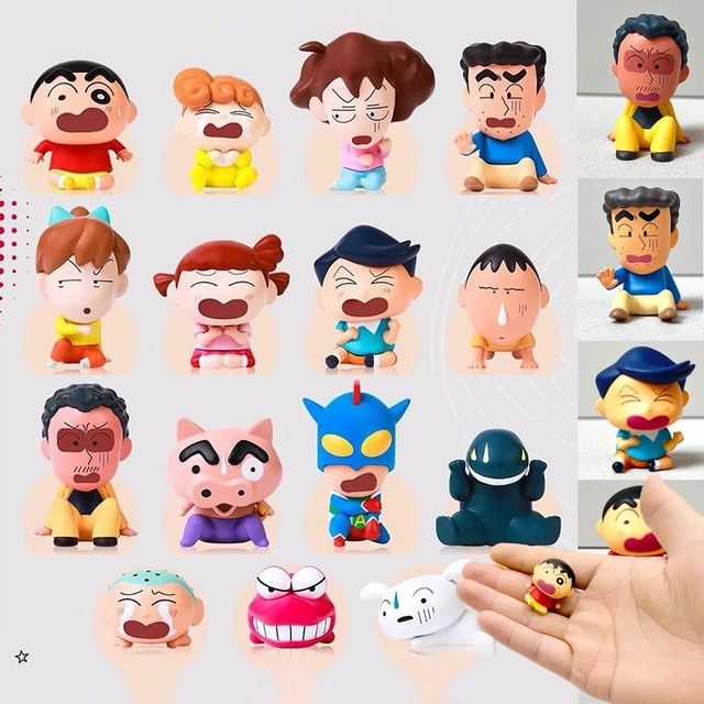 Shinchan Cartoon Mini Figuren Mystery Blind Box Re-ment Spielzeug Shinnosuke Nohara Familie Erschrecken Serie Multicolor Tisch Dekoration für Kinder - Bild 1