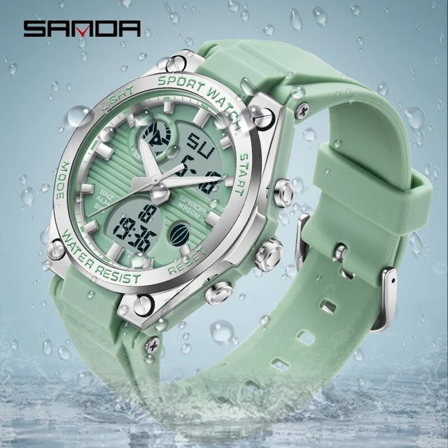 SANDA Digitaluhr, Chronograph, Quarz, Kunststoff, Silikon, Damen - Bild 1