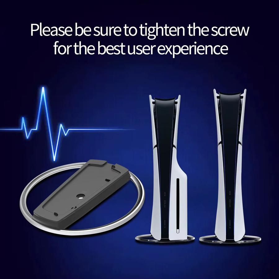 TECTINTER Vertikaler Kühlständer für PS5 und PS5 Slim in Schwarz, rutschfeste Host-Halterung für Gaming-Zubehör - Bild 2