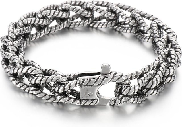 TrustyLan Jewelry Armband, Edelstahl, Silber, Herren, 20,5 cm - Bild 1