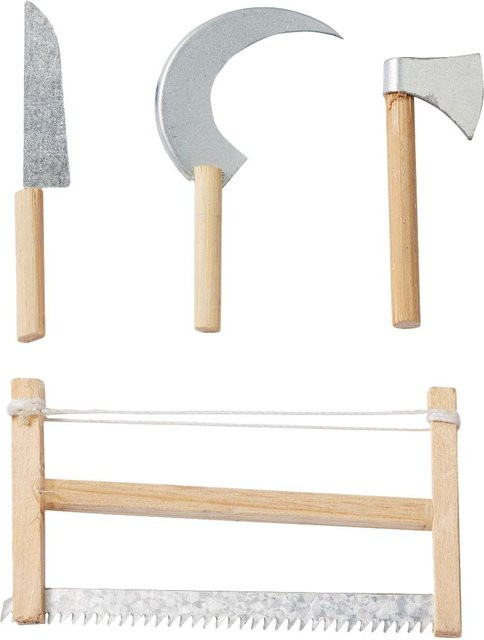 HobbyFun Miniatur Werkzeuge aus Holz und Metall in Beige - Bild 1