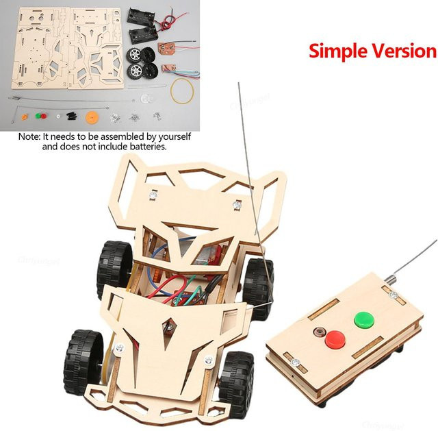 Binchi Outdoor Product DIY Holz-Fernbedienungsauto, Mini Allrad-Rennwagen, Lernspielzeug, ab 3 Jahre - Bild 1