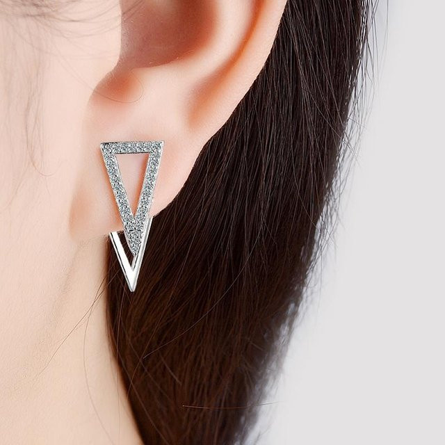 Wucifang Jewelry Ohrringe, 925 Silber, Zirkonia, Kristall, Schwarz, Damen - Bild 1