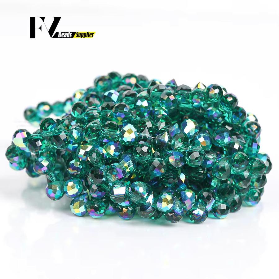 Naturstein Perlen Pfau Grün Waterdrop Kristall, 6 mm, Unisex - Bild 6