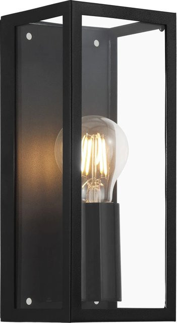 Eglo Wandleuchte Amezola Schwarz Transparent aus Stahl und Glas für den Außenbereich mit E27 Fassung - Bild 1