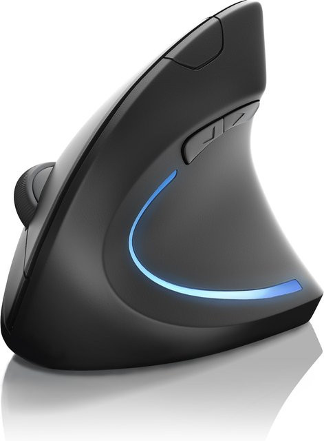 CSL Wireless Vertikalmaus Bluetooth in Schwarz mit ergonomischem Design zur Vorbeugung von Mausarm für PC - Bild 1