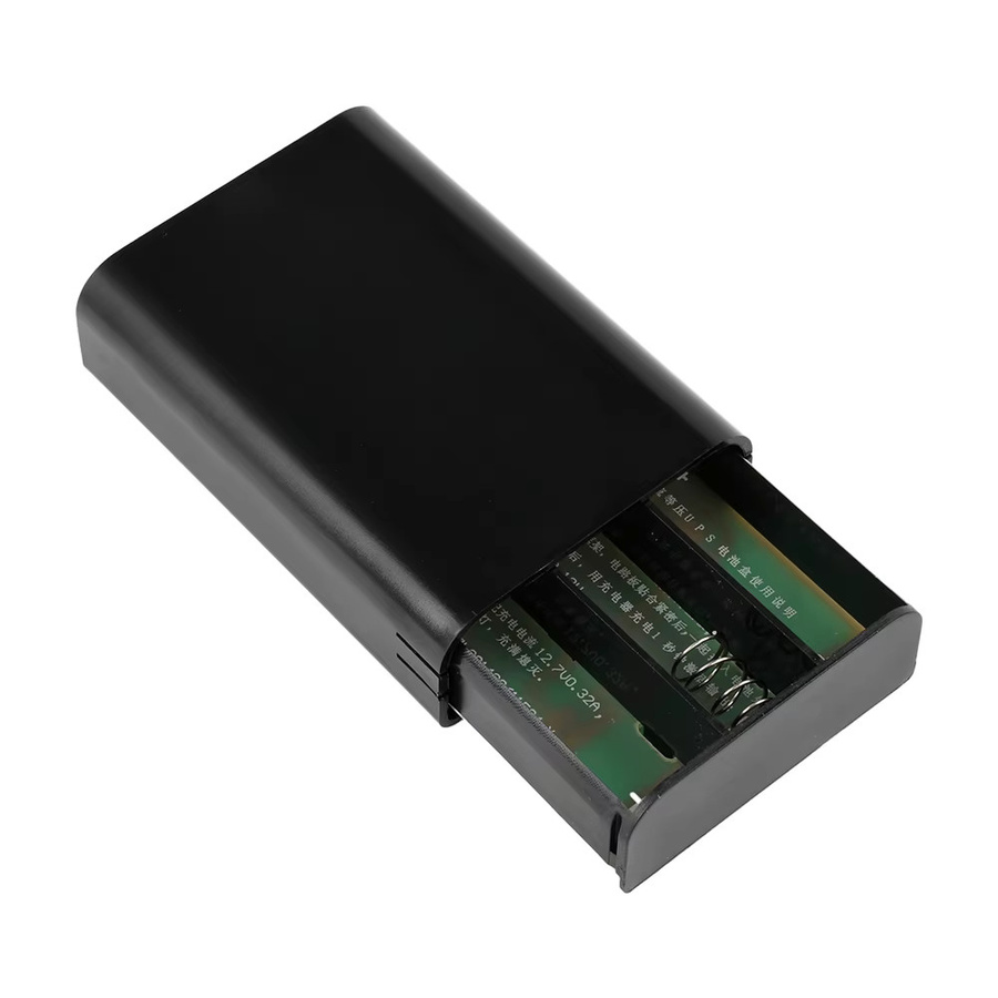 Aideepen DC-USV-Strombox DIY-Kit für Modem und Router, Schwarz, mit 3 x 18650 Lithium-Batterien, DC 12 V Peak - Bild 2