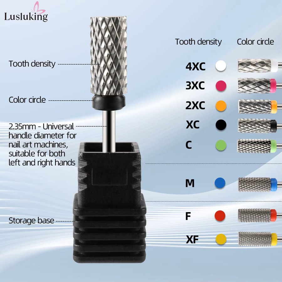 LUSLUKING Nagel Bohrer Bits, Wolfram Stahl, Flach Kopf, Grobe Körnung, Metallic - Bild 4