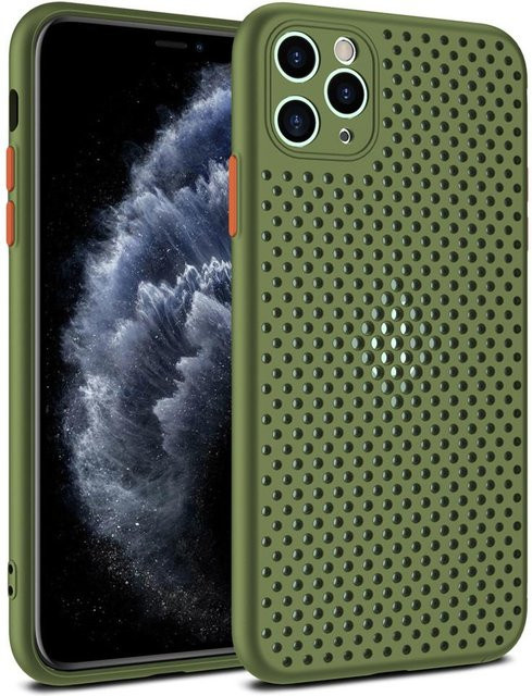 Silonce Atmungsaktive Mesh Handyhülle aus weichem TPU für Apple iPhone XR in Grün - Bild 1