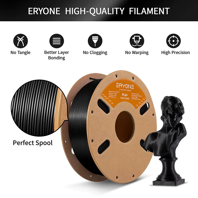 ERYONE Hyper Speed PLA+ Filament 1,75mm für FDM 3D-Druck, Mehrfarbig (Pink/Schwarz), 1 kg - Bild 3