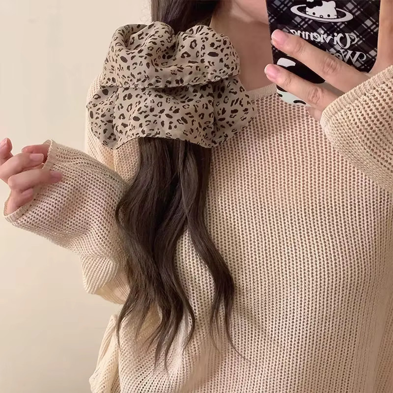 Scrunchie mit Vintage-Leopardenmuster, Damen und Mädchen - Bild 3