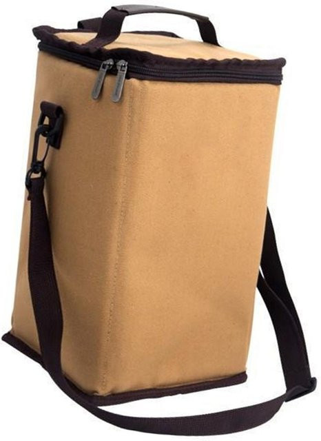Igeteck Campinglicht Aufbewahrungstasche aus Canvas in Beige mit abnehmbarem Schultergurt und Griffen - Bild 1