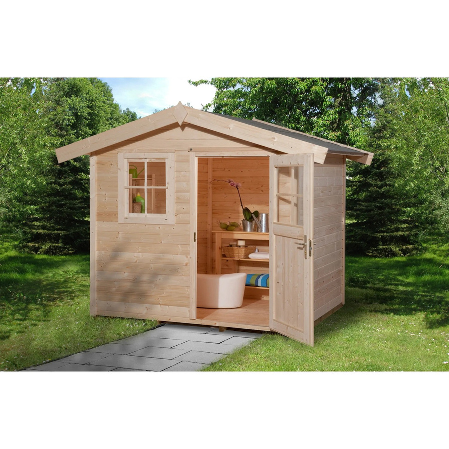 WEKA Gartenhaus 123 Gr. 2 mit Satteldach aus europäischer Fichte in Beige, B/H/T: 306 x 237 x 274 cm - Bild 2