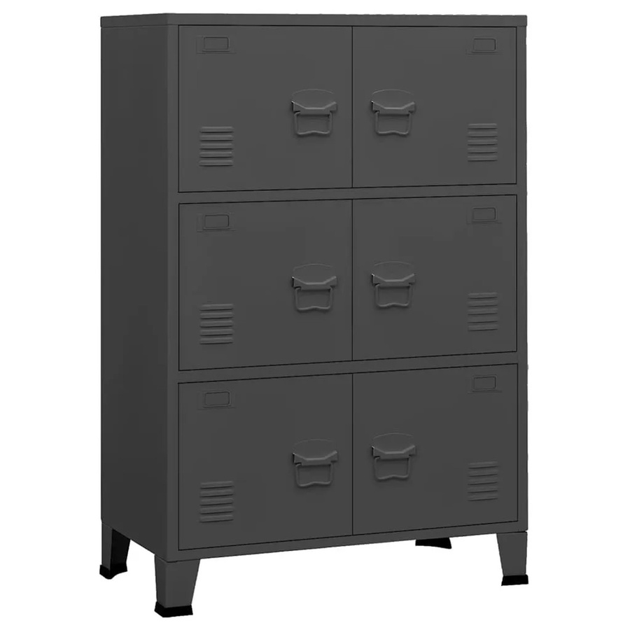 vidaXL Lagerschrank Industrial in Anthrazit aus Metall mit Regalböden, B/T/H: 75 x 40 x 115 cm - Bild 2