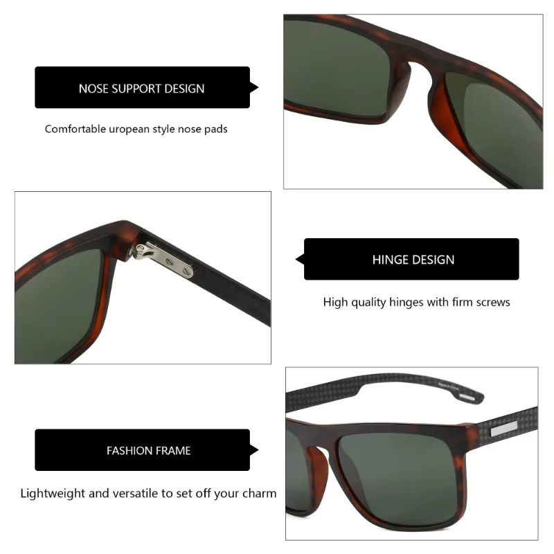 BLUEMOKY Sonnenbrille, quadratisch, Vollrand, TR90, Herren, polarisiert - Bild 3