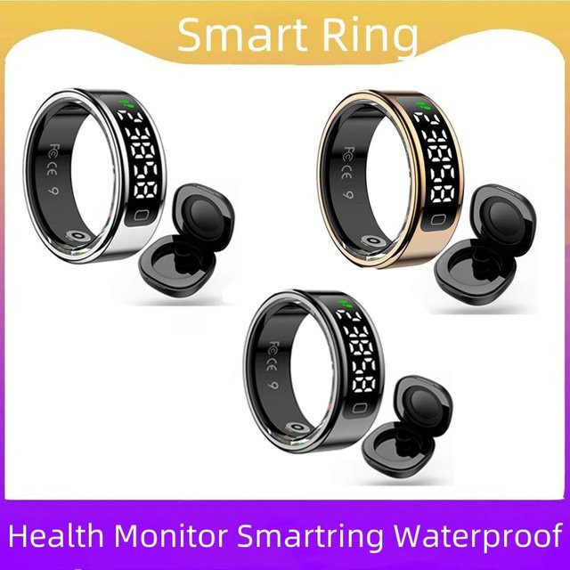 Timethinker R11C Smart Ring in Gold mit Display, Gestensteuerung und Video für Android und iOS, Unisex, mit Herzfrequenz- und Schlafüberwachung, wasserdicht - Bild 1