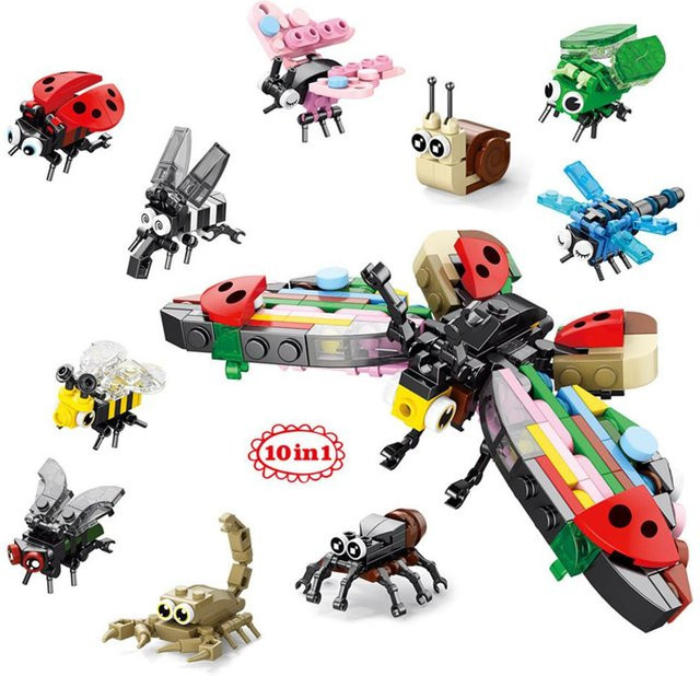 HYMILENARIO Tiere Welt Baustein-Set 10 in 1 Kinderspielzeug - Bild 1