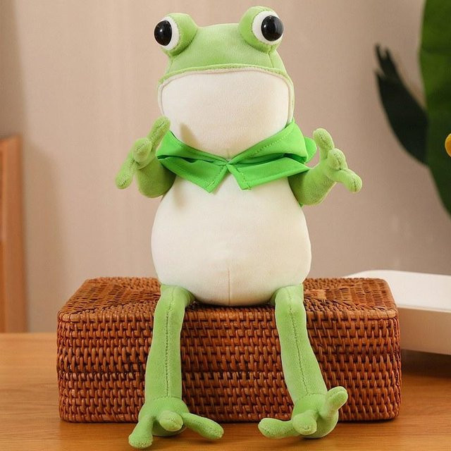 Kapuzenfrosch Plüschtier Kissen Stoffpuppe - Bild 1