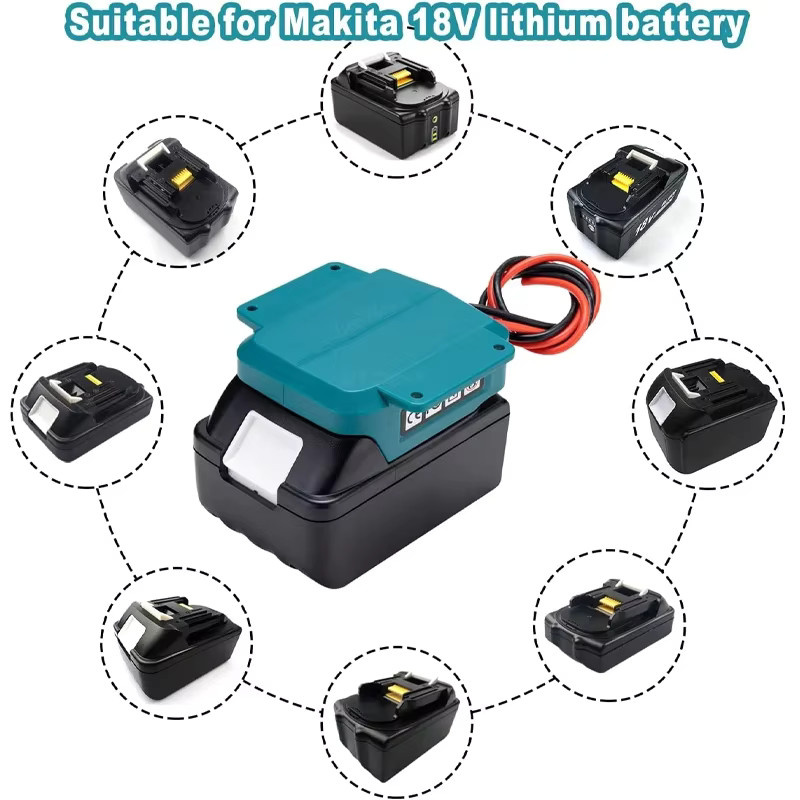 Power Wheels Adapter für Makita 18V Li-Ionen-Akku in Petrol als DIY Stromanschluss und Dockinghalterung für Elektrowerkzeuge, RC-Spielzeug und Robotik - Bild 2