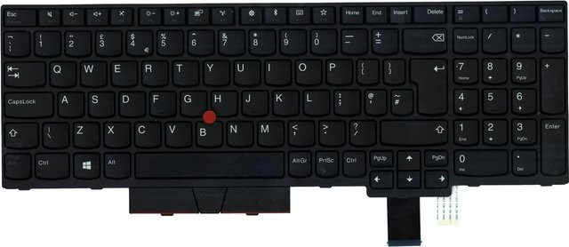 Lenovo Chicony Ersatztastatur für ThinkPad P52s 20LB, 20LC und T580 20L9, 20LA mit Trackpoint und UltraNav, QWERTY UK Layout, Schwarz - Bild 1