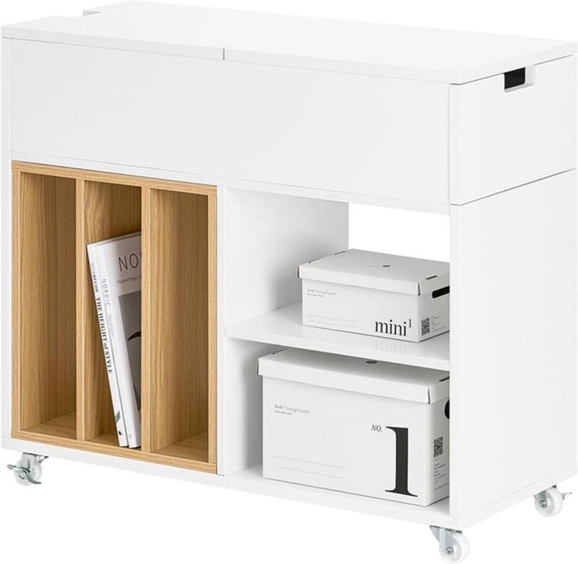 SoBuy Beistelltisch FBT134-W als Druckertisch und Rollwagen in Weiß, B/T/H: 61,0 x 30,0 x 70,0 cm - Bild 2