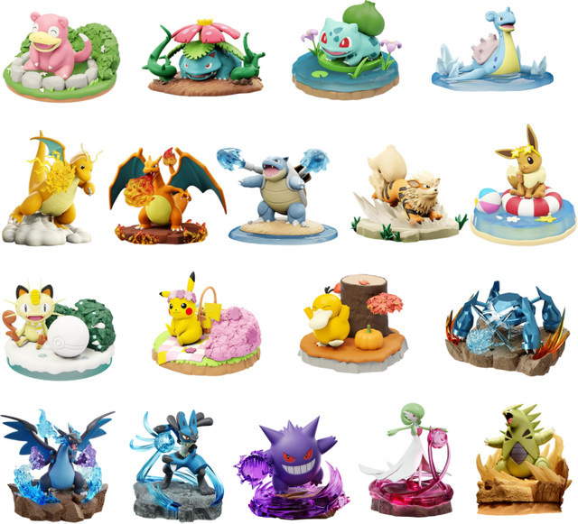 Pokémon Glurak X Gengar Lucario Actionfigur, mit Leuchteffekt - Bild 1