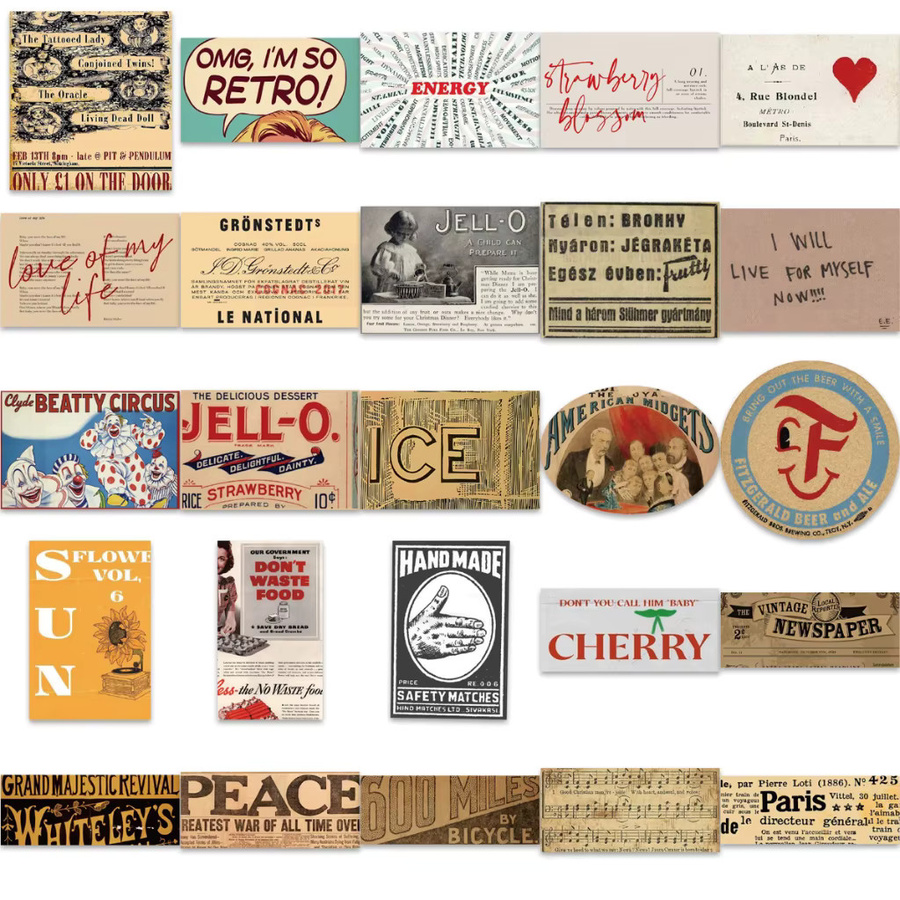 58 Stück Klassische Retro Poster Graffiti Aufkleber Set in Multicolour für Gepäck, Gitarre, Helm und Laptop von BulingBulingStickers Shop - Bild 3