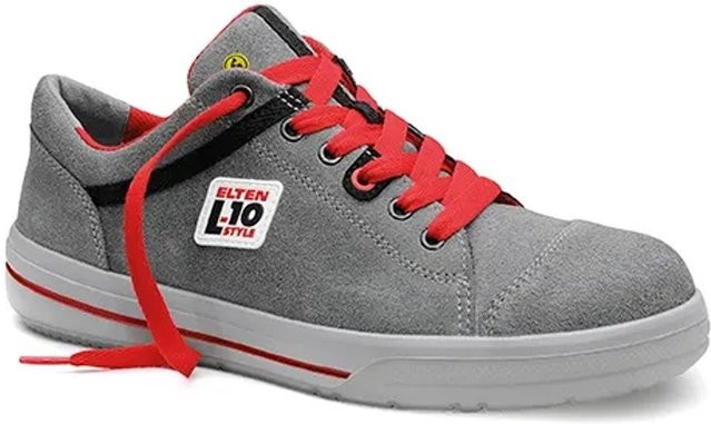 Elten Sicherheitshalbschuh Vintage Low ESD S3 aus Rindleder in Grau/Rot, Größe 39 - Bild 1