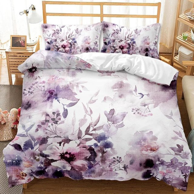 Binchi Outdoor Product Bettwäscheset Vintage Botanik mit Blumenmuster in Lila, Material Polyester, B/H: 240 x 210 cm - Bild 1