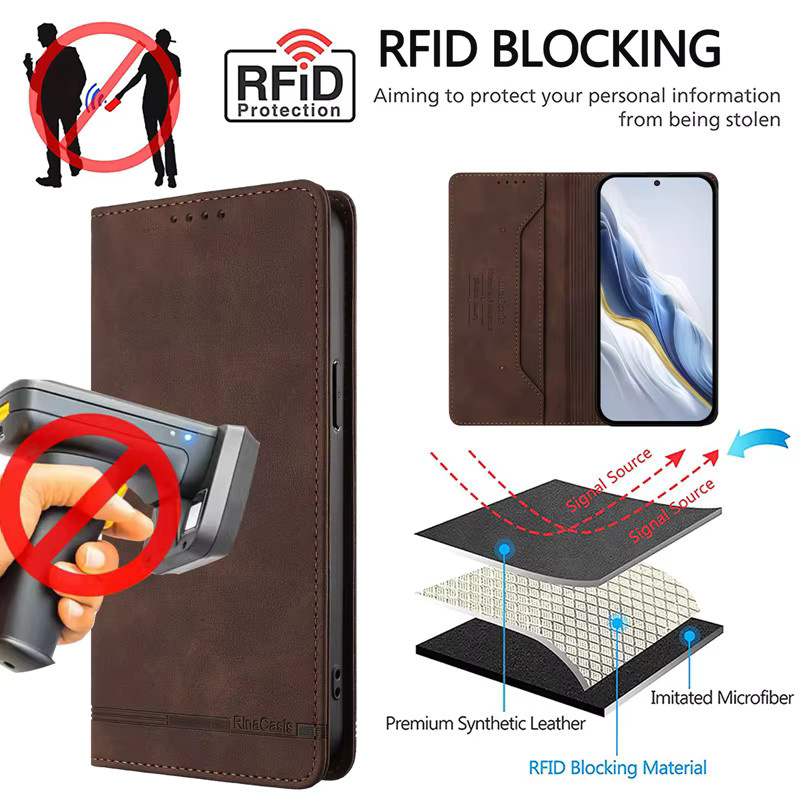 Magnetische Leder-Schutzhülle mit Flip-Stand für ZTE Nubia Air Z2468N - Bild 2