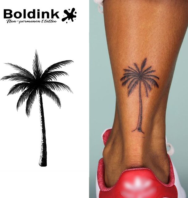 Boldink Temporäres Kokosnussbaum-Tattoo, wasserfest, semi-permanent - Bild 1