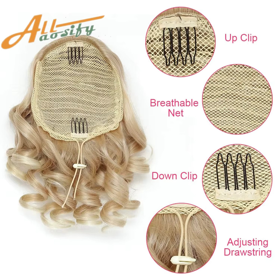 allaosify Clip-in-Haarverlängerungen Pferdeschwanz-Extensions, Damen - Bild 2