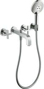 Hansgrohe Axor Citterio Wannenarm mit UP-3-Loch-Fertigmontageset und Kreuzgriff in Chrom - Bild 1