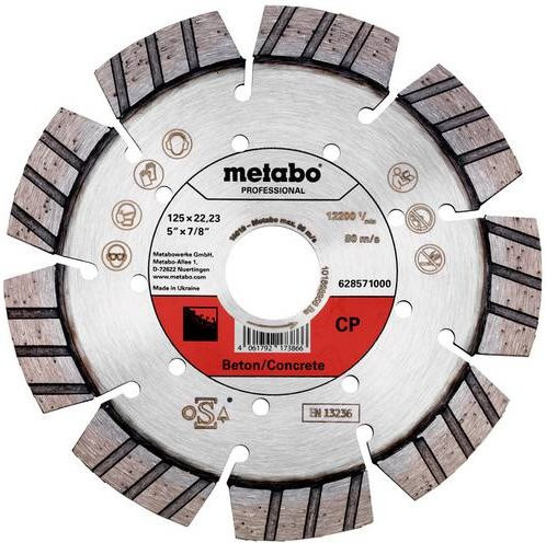 Metabo Diamanttrennscheibe CP Professional für Beton und Stein, Farbe Silber, Durchmesser: 125 mm, Bohrungs-Ø: 22,23 mm - Bild 1
