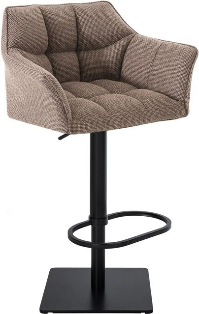 DELUKE Barhocker SIHAR in Terrabraun und Schwarz, höhenverstellbarer Barstuhl mit Lehne, drehbar und modern, B/T/H: 64 x 45 x 88 cm - Bild 1