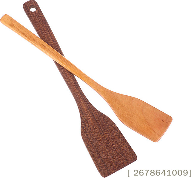 JETTING Kochspatel aus Naturholz in Braun, Pfannenwender mit langem Griff für Wok und Antihaftpfannen - Bild 1