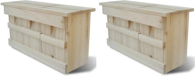 vidaXL Spatzenhaus aus Holz, 2 Stück, B/H/T: 44 x 21,5 x 15,5 cm - Bild 1
