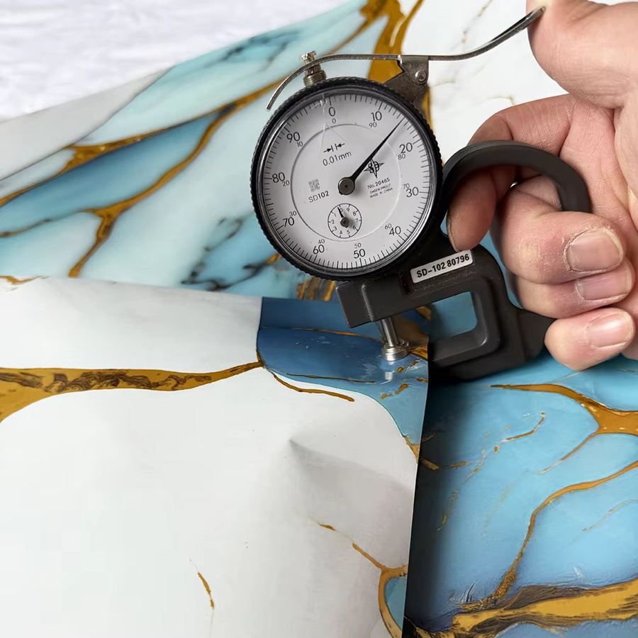 TTOKKONG WALLPAPER Wasserfeste Vinyl-Kontaktpapier Tapete in Blau mit abstraktem Marmor-Design, B/H: 40 x 200 cm - Bild 2