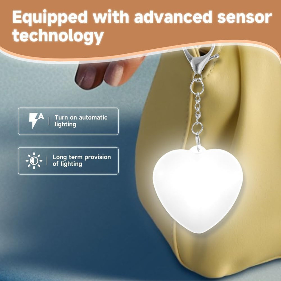 Oudun LED Geldbörsen-Leuchtlicht in Herzform mit Touch-Sensor, weiß, einstellbar und wiederaufladbar - Bild 10