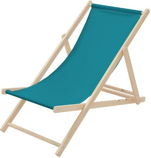 ECD Germany Liegestuhl klappbar aus Holz in Petrol mit Polyester Oxford-Gewebe - Bild 1