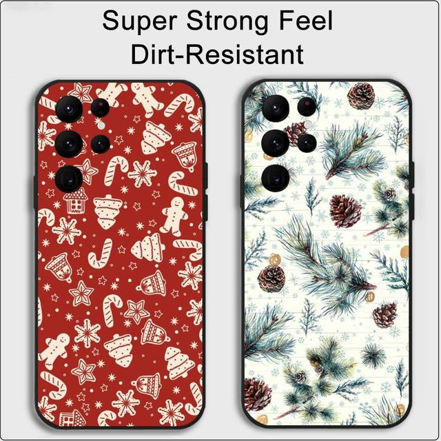 Handyhülle Weihnachtsstrumpf Hirschkiefer für Samsung Galaxy S21 S22 S23 S24 S25 FE Plus in Schwarz - Bild 1