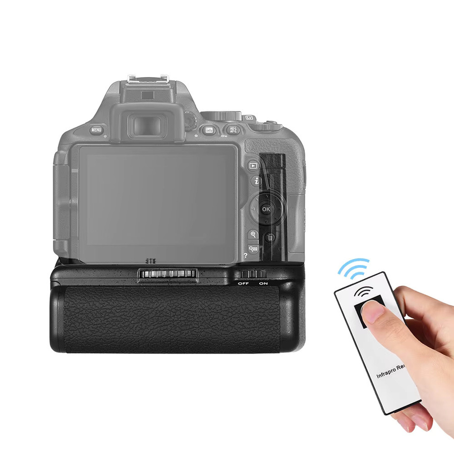 YOUTHINK Vertikaler Batteriegriff für Nikon D5500 und D5600 DSLR-Kameras, Schwarz, inklusive EN-EL 14 Akku und IR-Fernbedienung - Bild 2