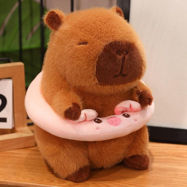 Capybara Plüschtier mit Schwimmring, Hasen- & Frosch-Designs, 22cm - Bild 1