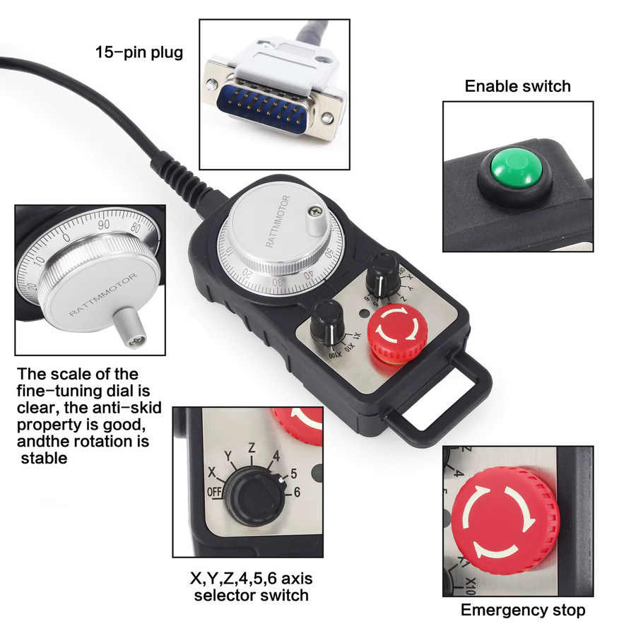 POWACE DDCS Expert v2.1 5-Achsen-CNC-Steuerungssystem Offline Stand-Alone PLC Servo-Schrittmotor-Bewegungssteuerung mit MPG in Schwarz - Bild 5