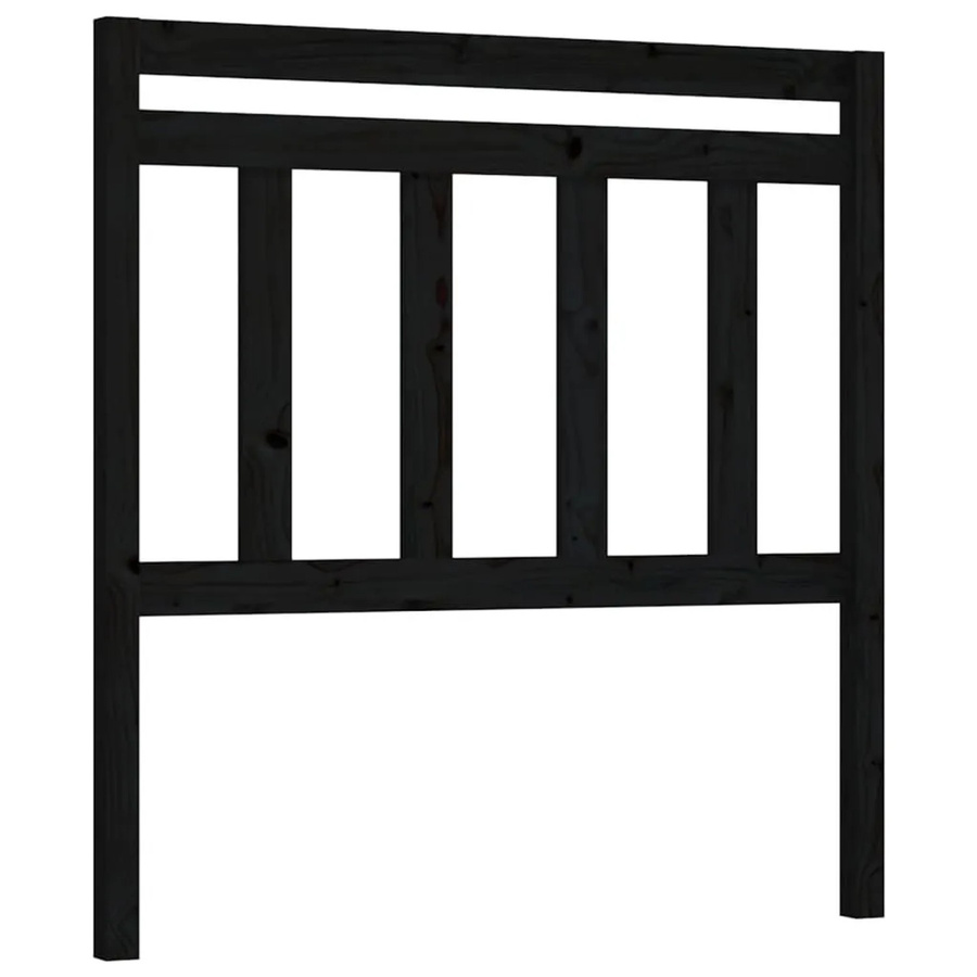 vidaXL Kopfteil aus Kiefer-Massivholz in Schwarz, rustikales Design, B/T/H: 96 x 4 x 100 cm - Bild 2