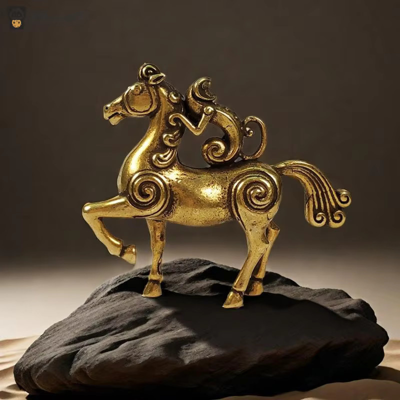 JETTING Pferdefigur aus Messing in Gold für Feng Shui und Desktop-Dekoration - Bild 2