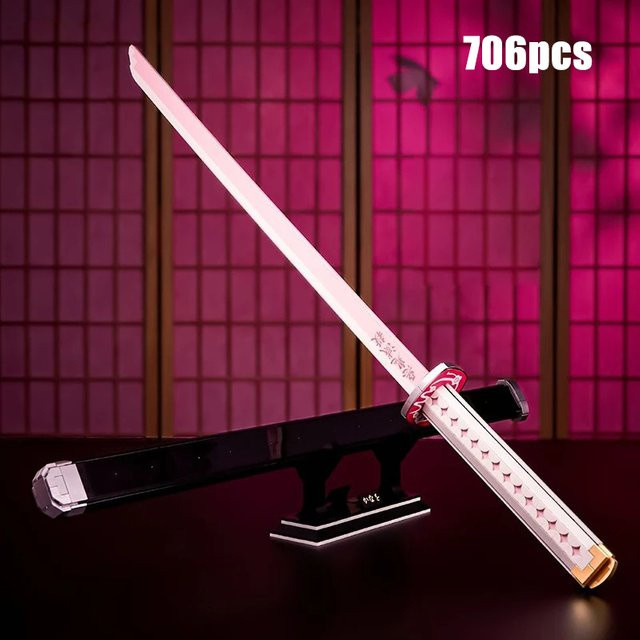 WLYX Katana-Schwert Baustein-Modellspielzeug, Fantasy, Kunststoff - Bild 1