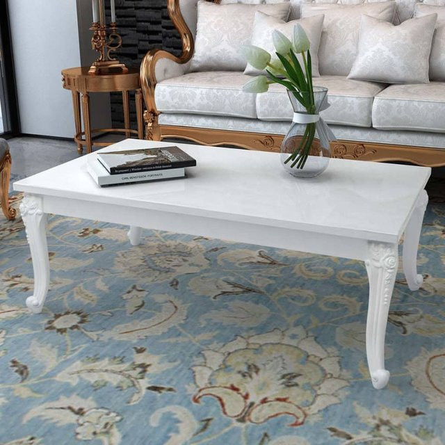 vidaXL Couchtisch in Weiß mit Hochglanz-Finish, rechteckig, B/T/H: 115 x 65 x 42 cm - Bild 2