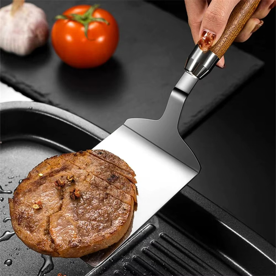 FEB.WIND Edelstahlspatel mit Holzgriff in Silber für Grillen und Küche - Bild 5