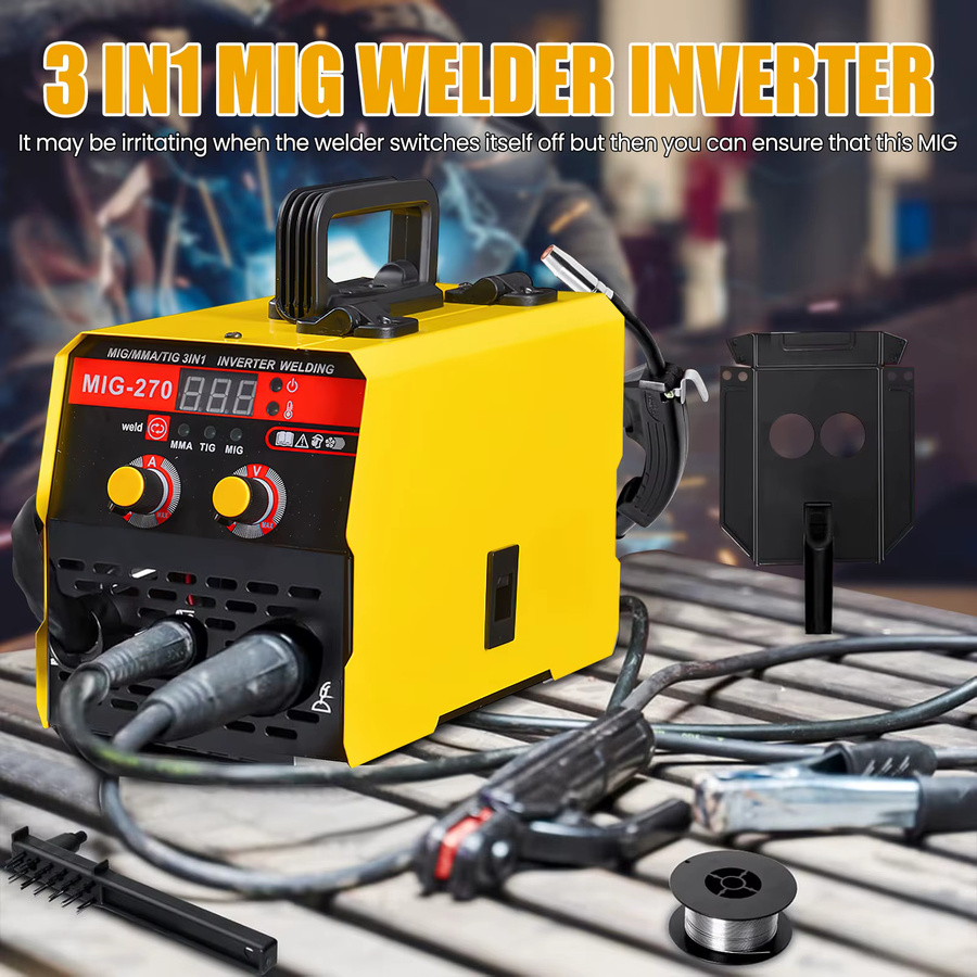 Avehrit 3-in-1 Elektroschweißgerät 250A, tragbares MMA IGBT Inverter-Schweißgerät mit Vollkupfermotor in Gelb - Bild 6